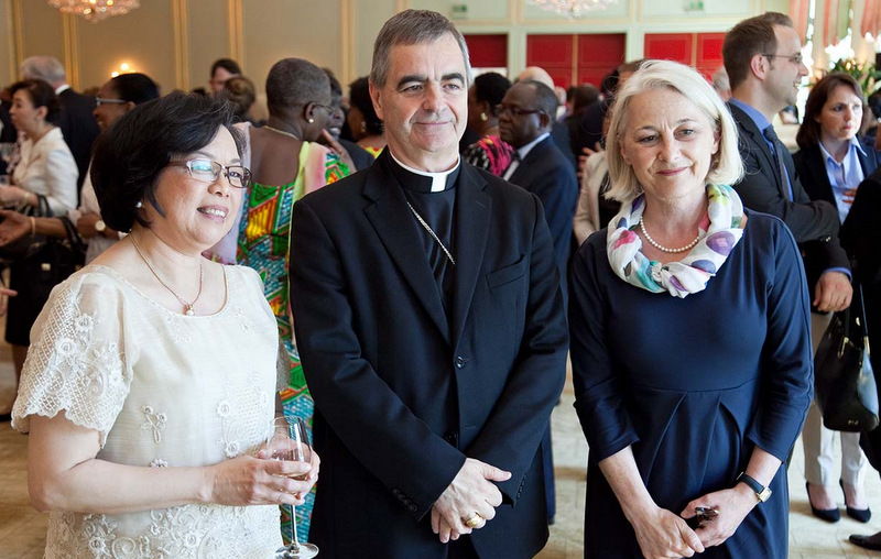 Ambassador Melita S. Sta. Maria-Thomeczek with the Papal Nuncio Archbishop Nikola Eterović and Ambassador Sabine Sparwasser of the FFO