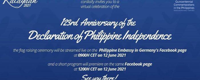 PHILIPPINE EMBASSY IN BERLIN REACHES OUT TO INTERNATIONAL PARTNERS AND THE OVERSEAS FILIPINO COMMUNITY ON INDEPENDENCE DAY